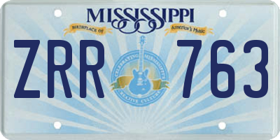 MS license plate ZRR763