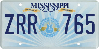 MS license plate ZRR765