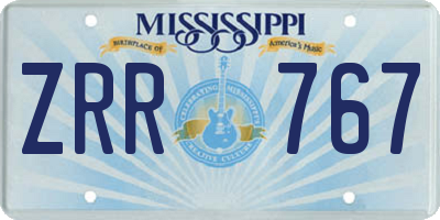 MS license plate ZRR767