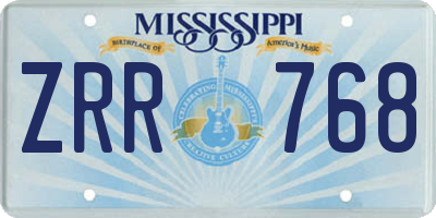 MS license plate ZRR768