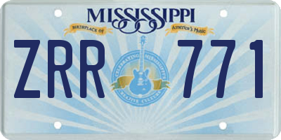 MS license plate ZRR771