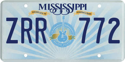 MS license plate ZRR772