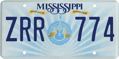 MS license plate ZRR774