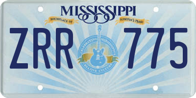 MS license plate ZRR775