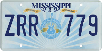 MS license plate ZRR779