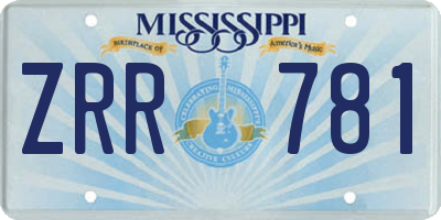 MS license plate ZRR781
