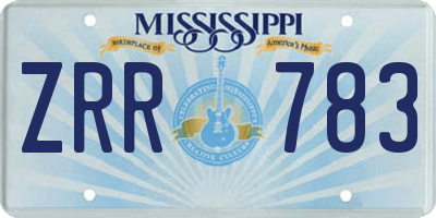 MS license plate ZRR783