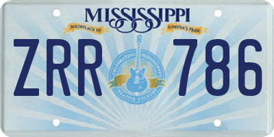 MS license plate ZRR786