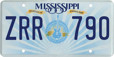MS license plate ZRR790