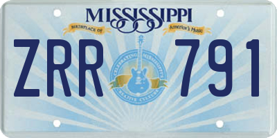 MS license plate ZRR791