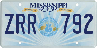 MS license plate ZRR792