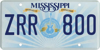 MS license plate ZRR800