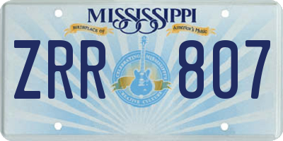 MS license plate ZRR807