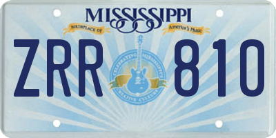 MS license plate ZRR810