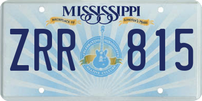 MS license plate ZRR815