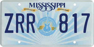 MS license plate ZRR817