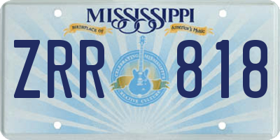 MS license plate ZRR818
