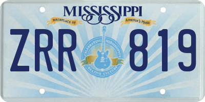 MS license plate ZRR819