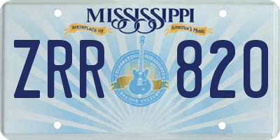 MS license plate ZRR820