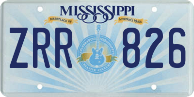 MS license plate ZRR826