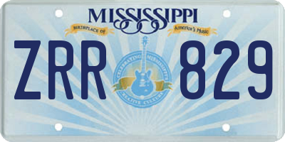 MS license plate ZRR829