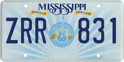 MS license plate ZRR831