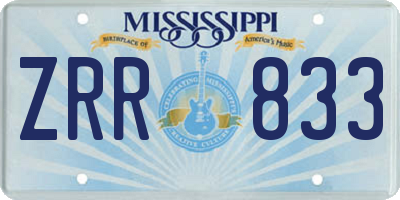 MS license plate ZRR833