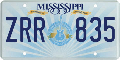 MS license plate ZRR835