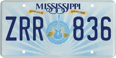 MS license plate ZRR836