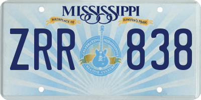 MS license plate ZRR838