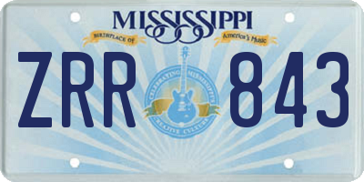 MS license plate ZRR843