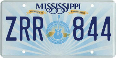 MS license plate ZRR844