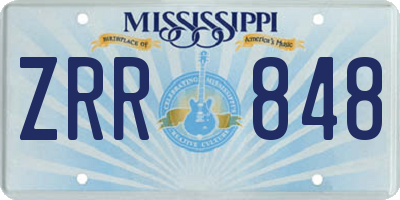 MS license plate ZRR848