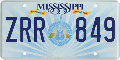 MS license plate ZRR849