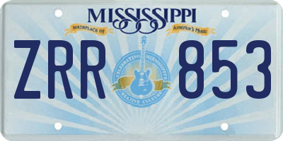 MS license plate ZRR853