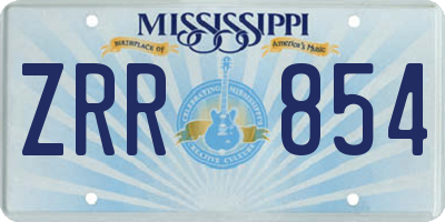 MS license plate ZRR854