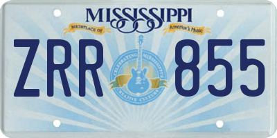 MS license plate ZRR855