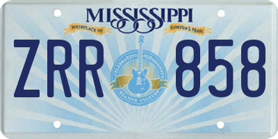 MS license plate ZRR858