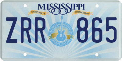 MS license plate ZRR865