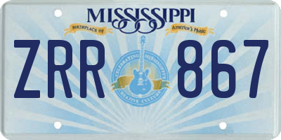 MS license plate ZRR867