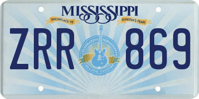MS license plate ZRR869
