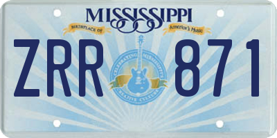 MS license plate ZRR871