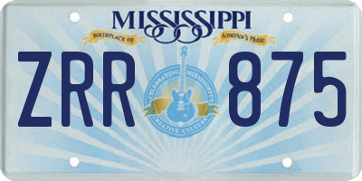 MS license plate ZRR875