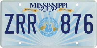 MS license plate ZRR876