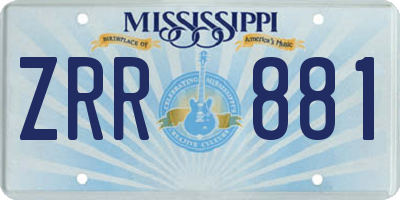 MS license plate ZRR881