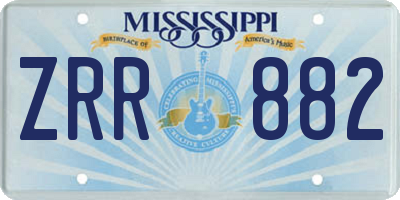MS license plate ZRR882