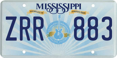 MS license plate ZRR883