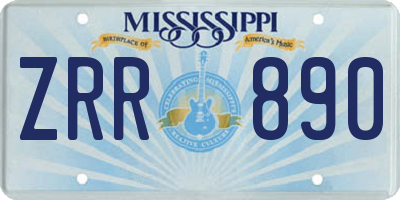 MS license plate ZRR890