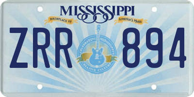 MS license plate ZRR894