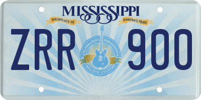 MS license plate ZRR900